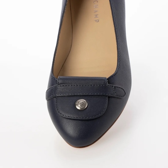 LONGCHAMP Le Pliage Cuir ballet flats size 38 Navy - Picture 5 of 15